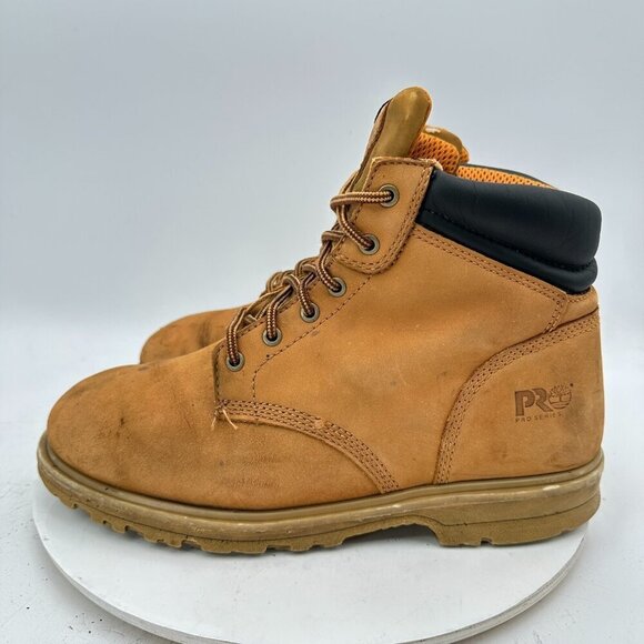 Timberland Pro Men Size 10.5M Brown Tan Black Leather 6" Lace Up Ankle Boot - Picture 1 of 11